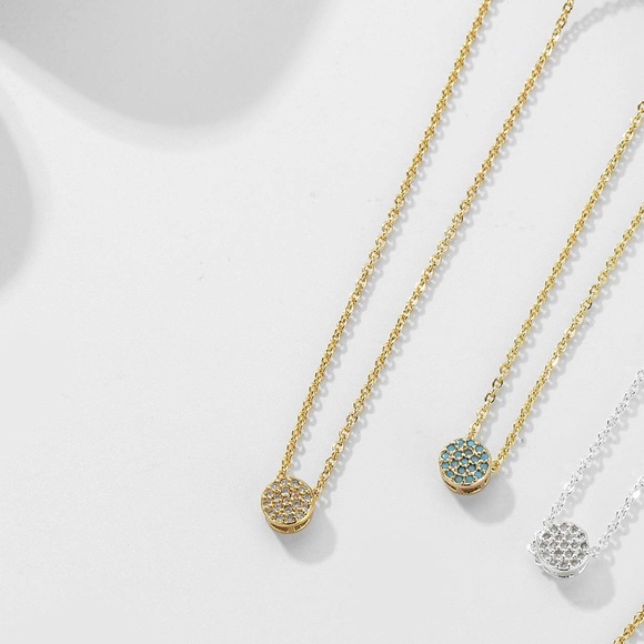 Dainty Mini Dot Gold Fill Sterling Necklace NWT - Picture 7 of 10